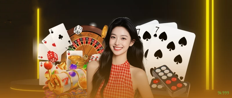 Imagem promocional do cassino online da 9k999 mostrando jogos ao vivo